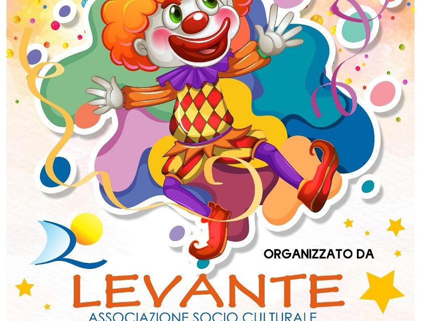 “1° Veglioncino in maschera” organizzato da “Levante” nel Palazzo Baronale (10 febbraio, ore 16.30) “1° Veglioncino in maschera” organizzato da “Levante” nel Palazzo Baronale (10 febbraio, ore 16.30)