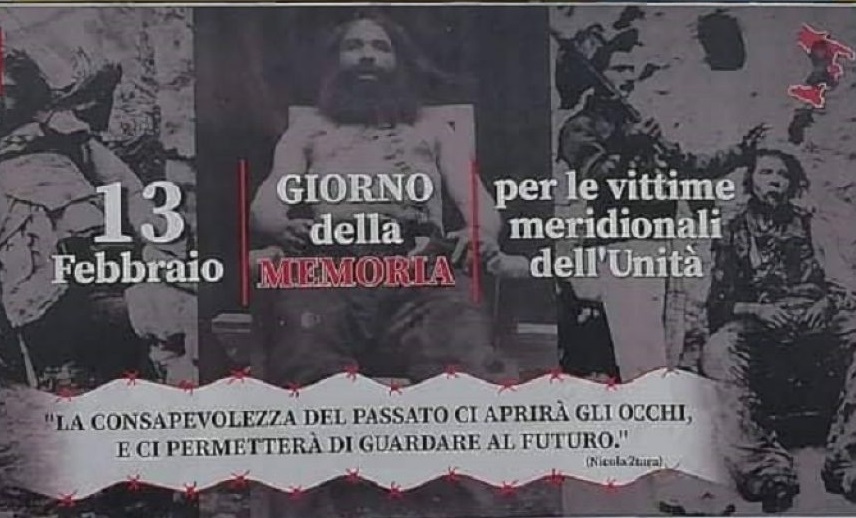 13 febbraio, Giornata della Memoria in ricordo delle vittime meridionali dell’Unità d’Italia 13 febbraio, Giornata della Memoria in ricordo delle vittime meridionali dell’Unità d’Italia