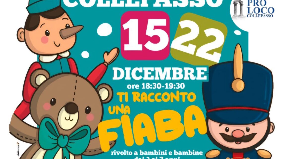 “Ti racconto una fiaba”: il 15 e 22 dicembre due serate per bambini/e alla Mostra dei Presepi della Pro Loco “Ti racconto una fiaba”: il 15 e 22 dicembre due serate per bambini/e alla Mostra dei Presepi della Pro Loco