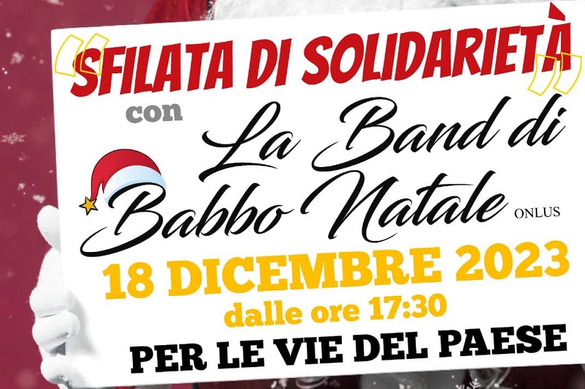 “Sfilata di Solidarietà” per le strade di Collepasso con la “Band di Babbo Natale” (18 dicembre, ore 17.30) “Sfilata di Solidarietà” per le strade di Collepasso con la “Band di Babbo Natale” (18 dicembre, ore 17.30)