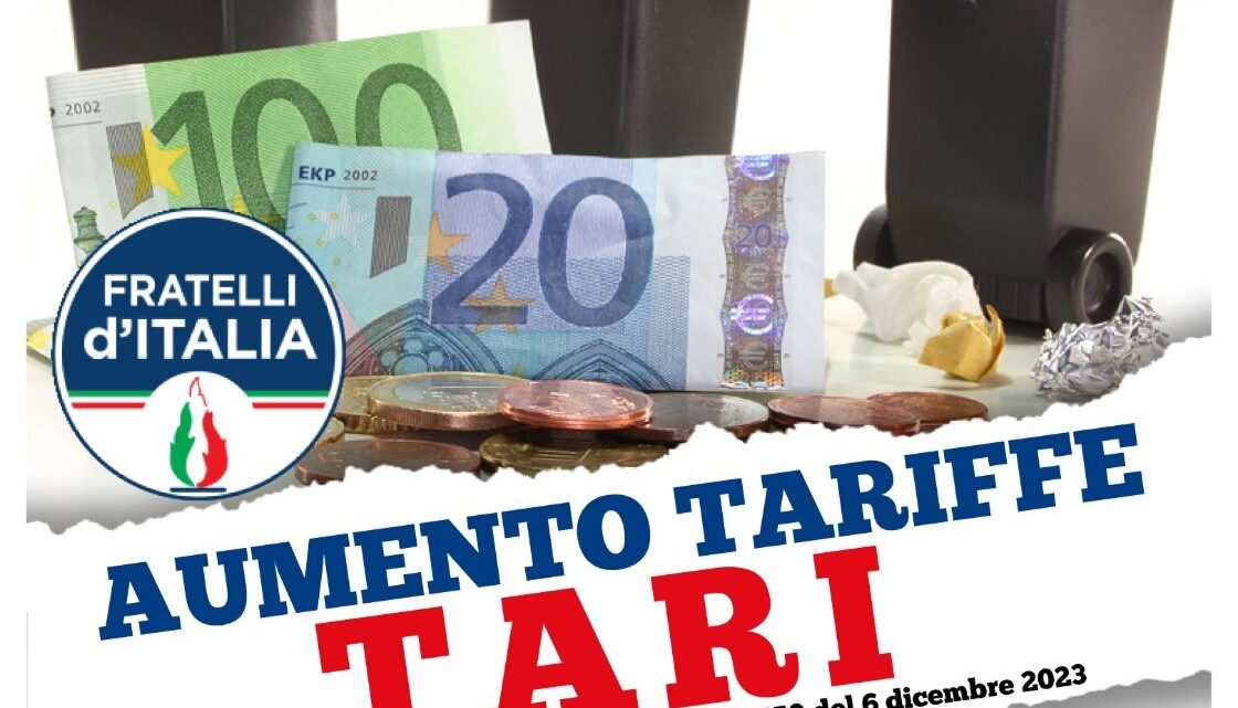 “Aumento Tariffe Tari”: iniziativa di Fratelli d’Italia presso il Palazzo Baronale (19 aprile, ore 18.30) “Aumento Tariffe Tari”: iniziativa di Fratelli d’Italia presso il Palazzo Baronale (19 aprile, ore 18.30)