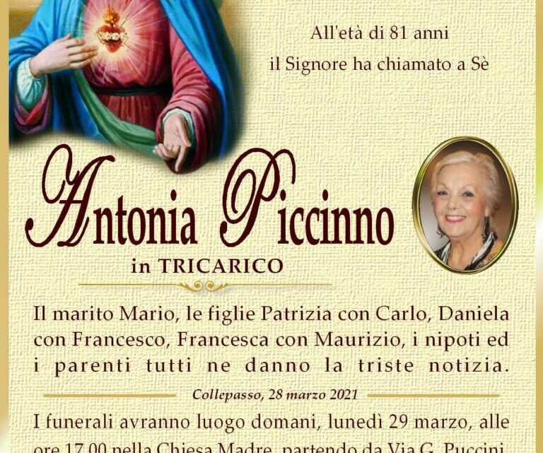 È morta Antonia Piccinno in Tricarico È morta Antonia Piccinno in Tricarico