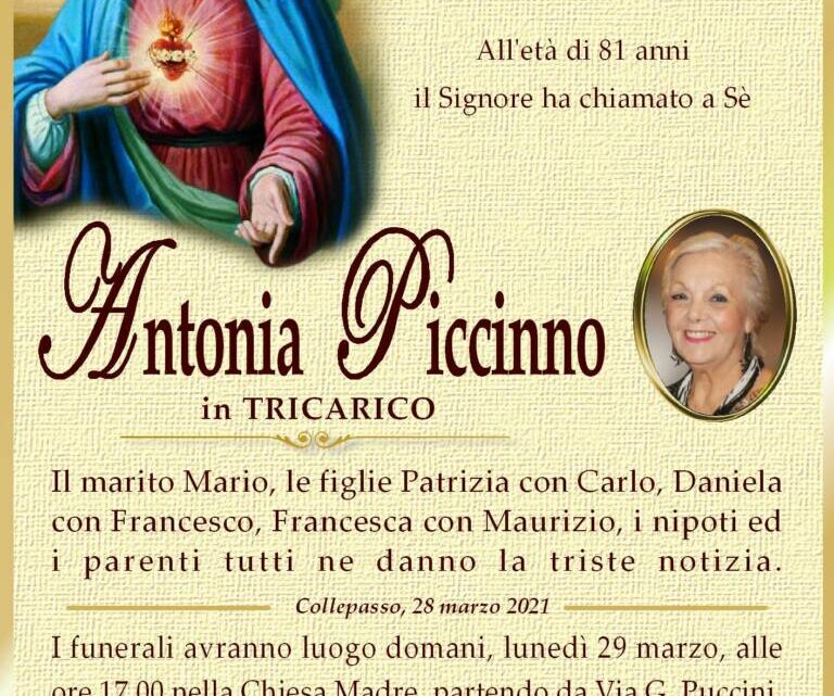 È morta Antonia Piccinno in Tricarico