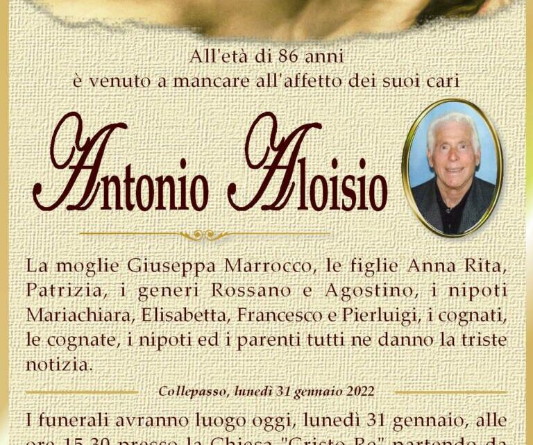 È morto Antonio Aloisio È morto Antonio Aloisio