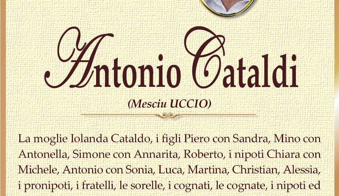 È morto Antonio Cataldi È morto Antonio Cataldi