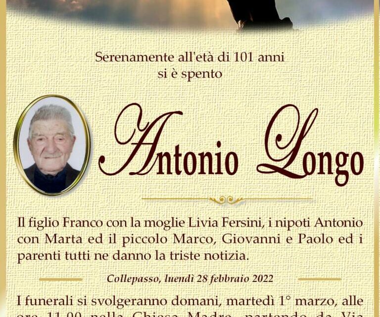È morto Antonio Longo È morto Antonio Longo