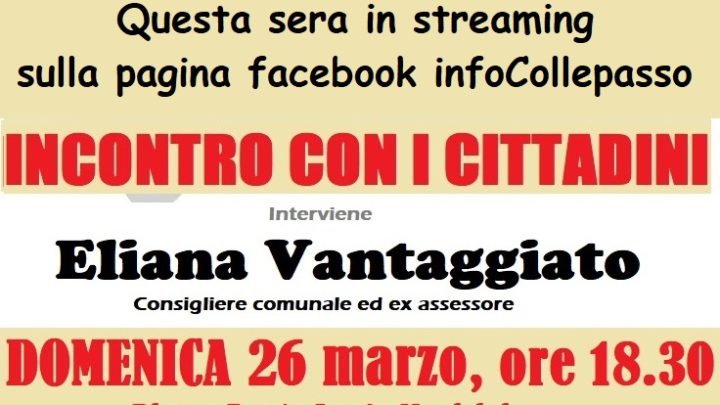 In diretta streaming sulla pagina facebook infoCollepasso l’incontro pubblico di questa sera