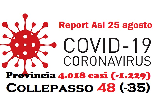Report Asl: 4.018 casi in provincia (-1.229), 48 a Collepasso (-35) Report Asl: 4.018 casi in provincia (-1.229), 48 a Collepasso (-35)