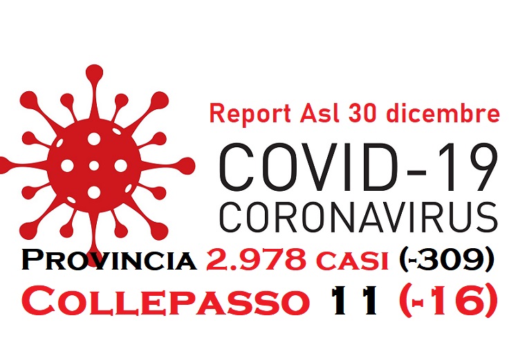 Report Asl: 2.978 casi in provincia (-309), 11 a Collepasso (-16) Report Asl: 2.978 casi in provincia (-309), 11 a Collepasso (-16)