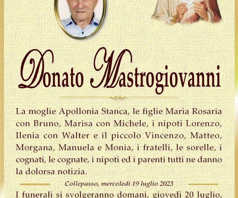 È morto Donato Mastrogiovanni È morto Donato Mastrogiovanni