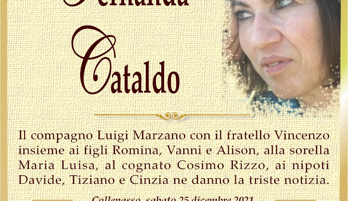 È morta Fernanda Cataldo È morta Fernanda Cataldo