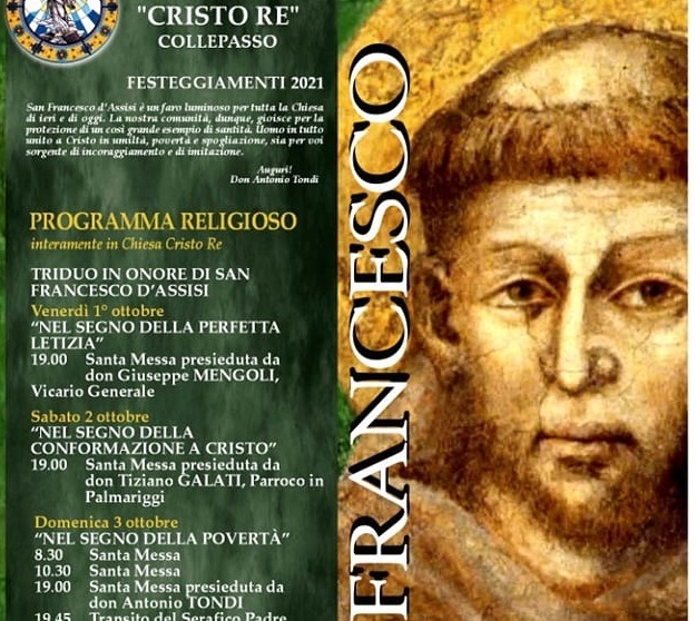 Festa di San Francesco d’Assisi (1-4 ottobre) e Fiera in zona Bosco (3 ottobre) Festa di San Francesco d’Assisi (1-4 ottobre) e Fiera in zona Bosco (3 ottobre)