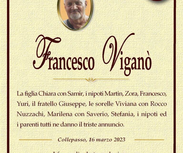 È morto Francesco Viganò È morto Francesco Viganò