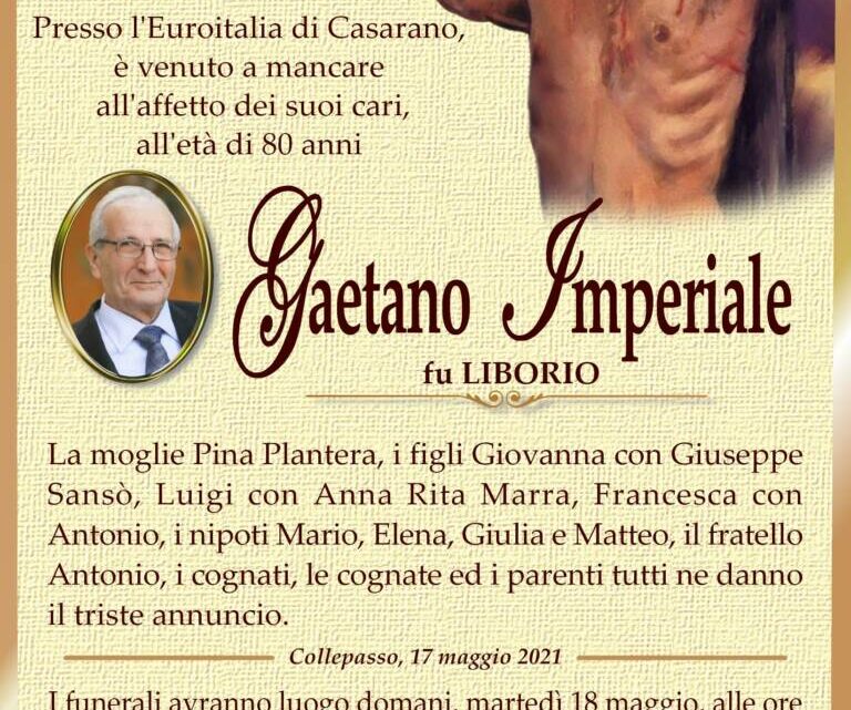 È morto Gaetano Imperiale È morto Gaetano Imperiale