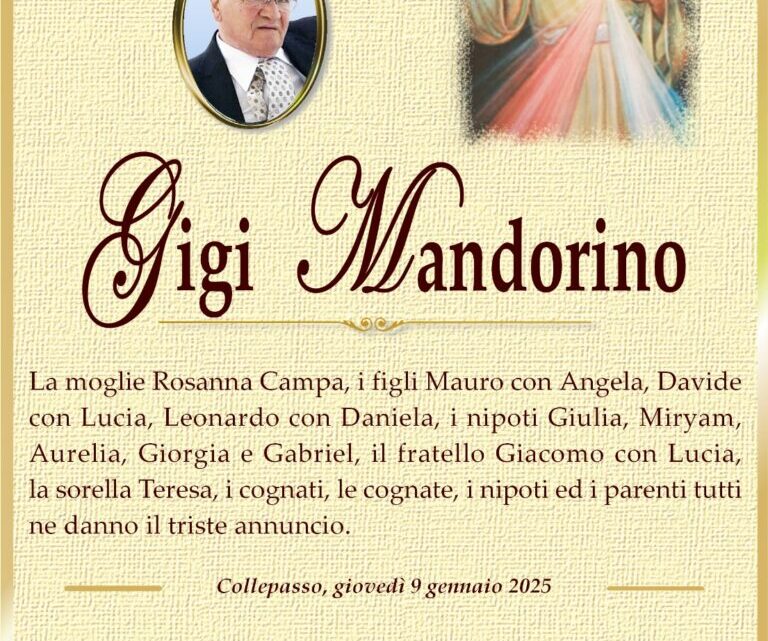 È morto Gigi Mandorino È morto Gigi Mandorino