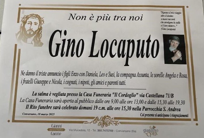 È morto Gino Locaputo È morto Gino Locaputo