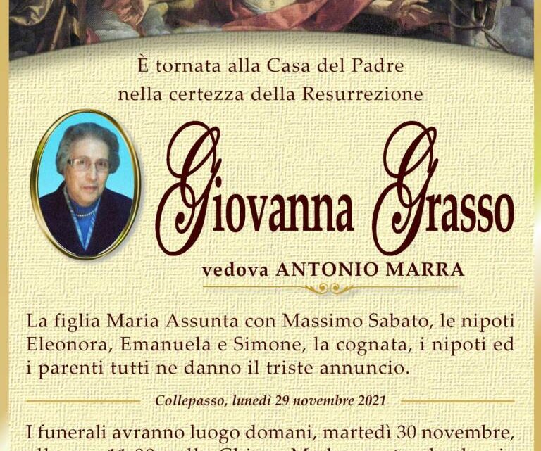 È morta Giovanna Grasso, ved. Marra