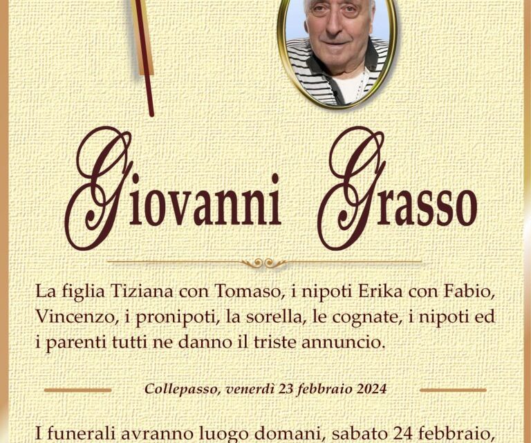È morto Giovanni Grasso È morto Giovanni Grasso