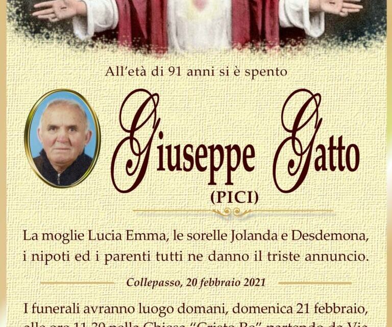 È morto Giuseppe Gatto È morto Giuseppe Gatto