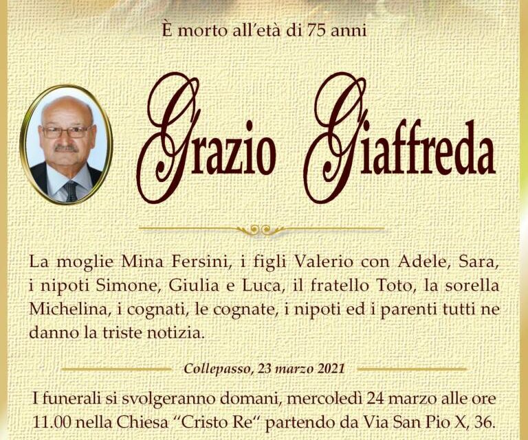 È morto Grazio Giaffreda È morto Grazio Giaffreda