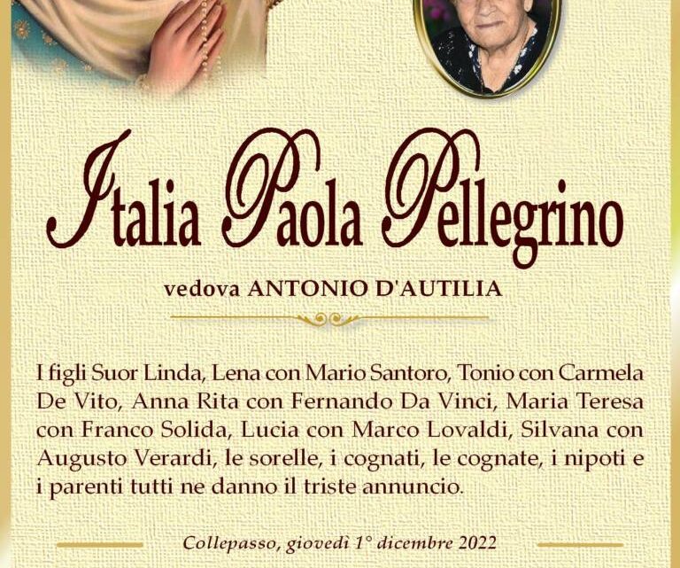 È morta Italia Paola Pellegrino, ved. D’Autilia È morta Italia Paola Pellegrino, ved. D’Autilia