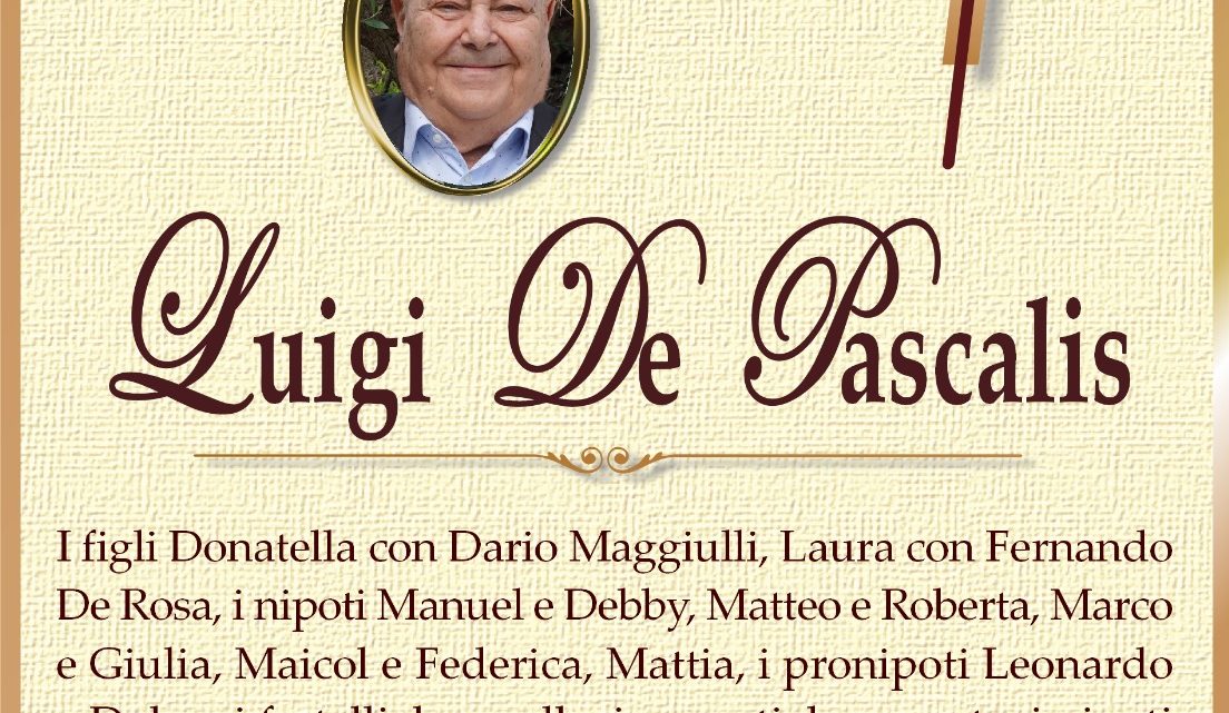 È morto Luigi De Pascalis È morto Luigi De Pascalis