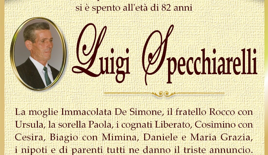 È morto Luigi Specchiarelli