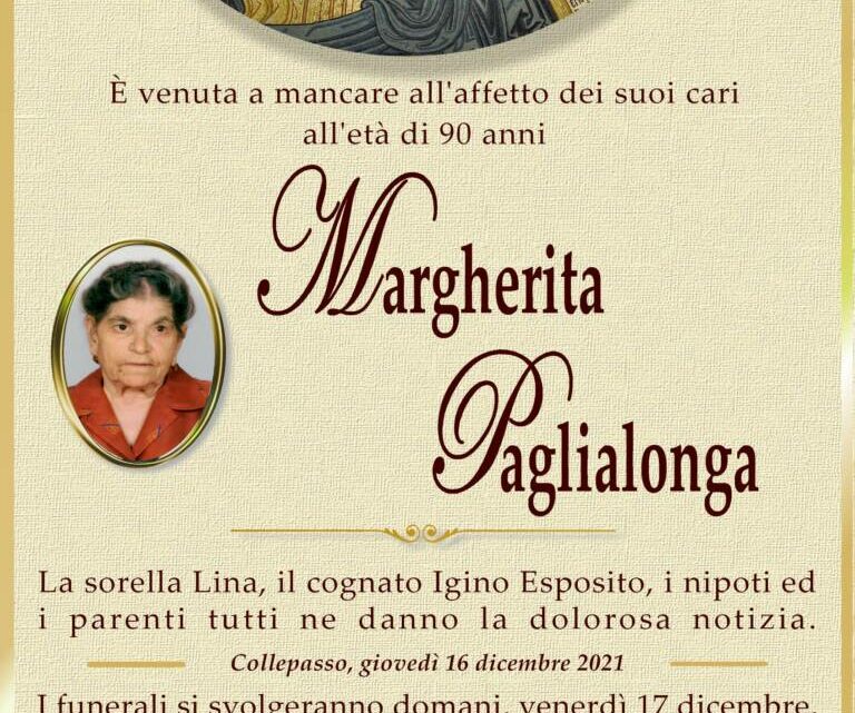 È morta Margherita Paglialonga È morta Margherita Paglialonga