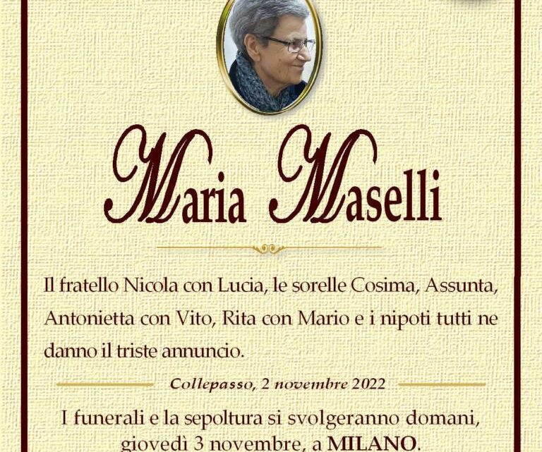 È morta Maria Maselli È morta Maria Maselli
