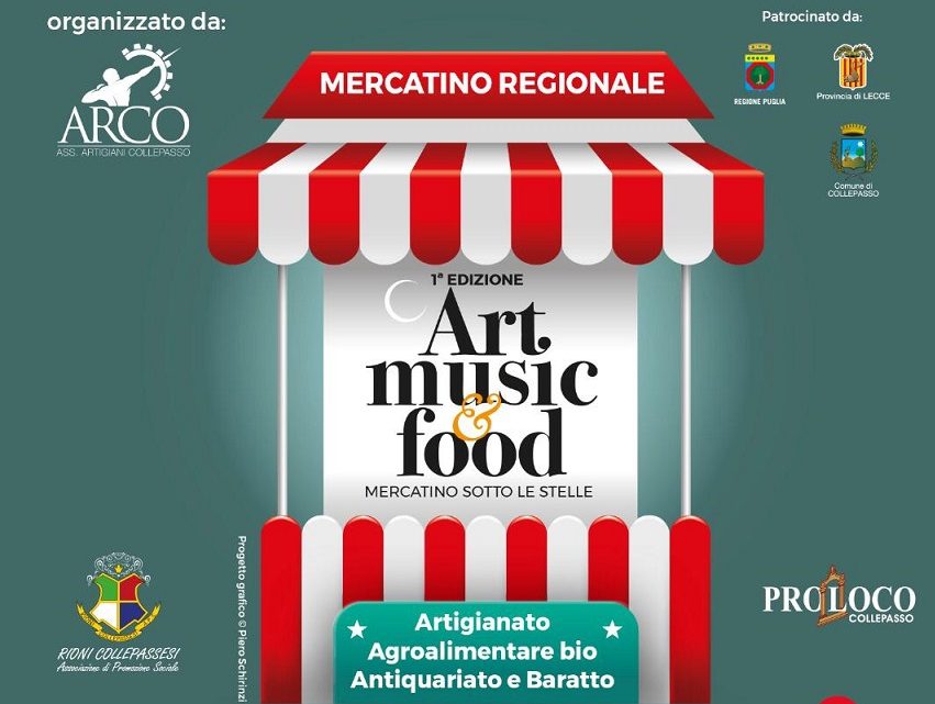 “Art music & food”: mercatino e concerto “Alla Bua” nei giardini del Palazzo Baronale (sabato 27 agosto) “Art music & food”: mercatino e concerto “Alla Bua” nei giardini del Palazzo Baronale (sabato 27 agosto)