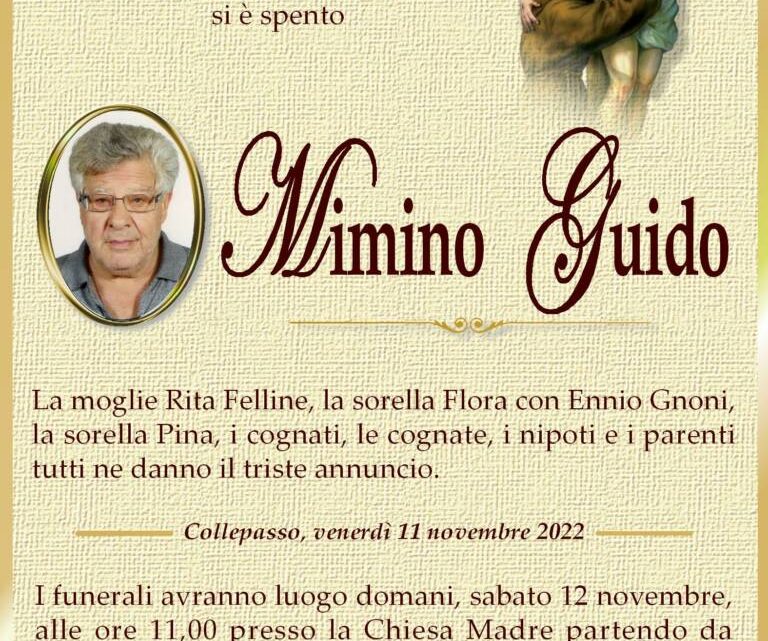 È morto Mimino Guido È morto Mimino Guido