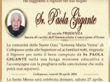 È morta Suor Paola Gigante