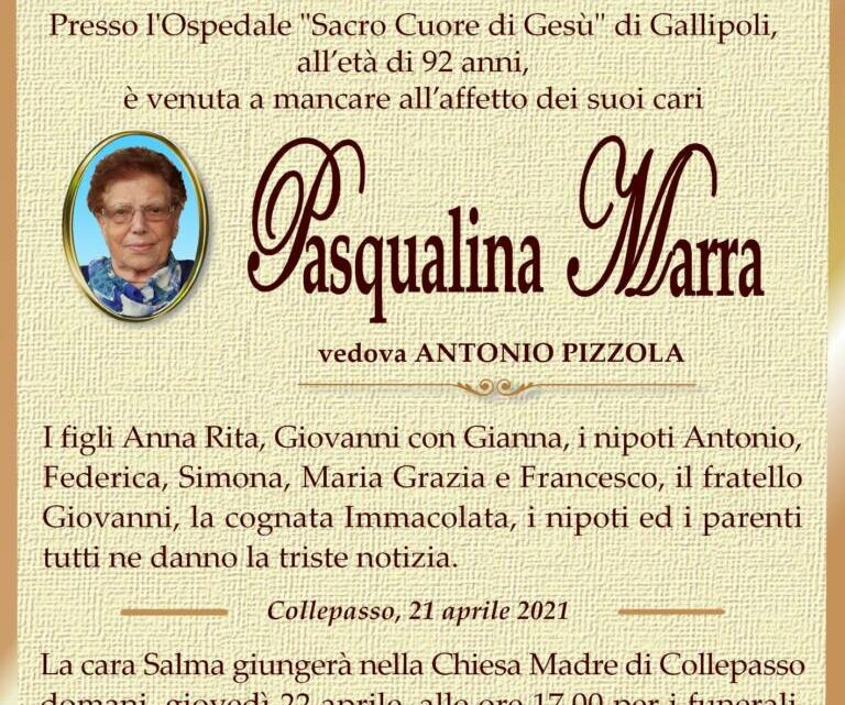 È morta Pasqualina Marra, ved. Pizzola È morta Pasqualina Marra, ved. Pizzola