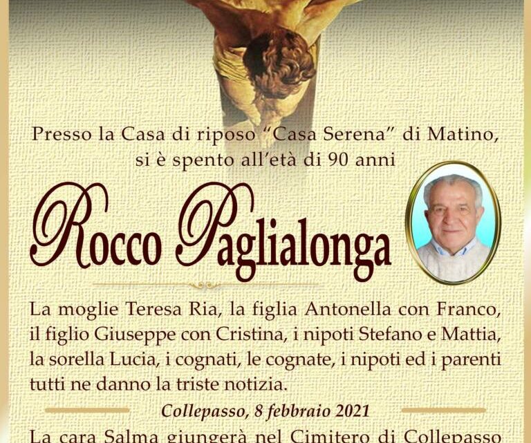 È morto Rocco Paglialonga È morto Rocco Paglialonga