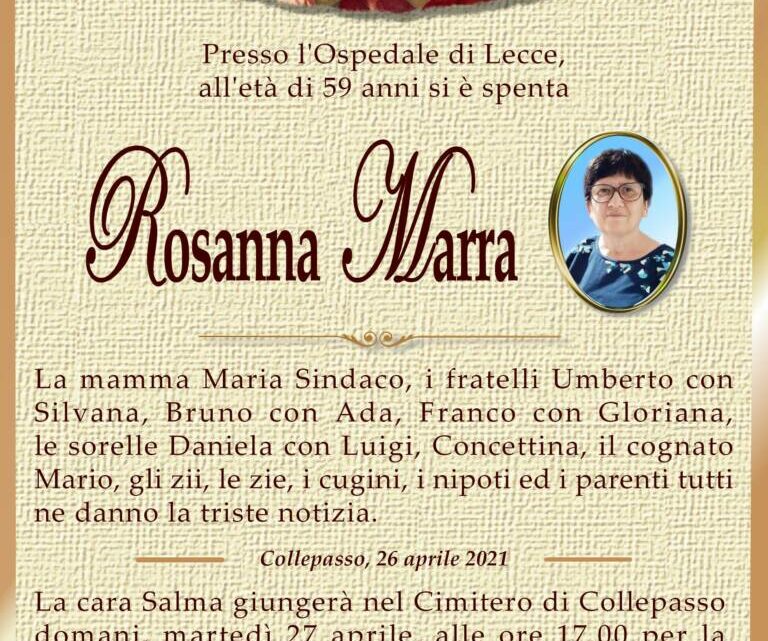 È morta Rosanna Marra È morta Rosanna Marra