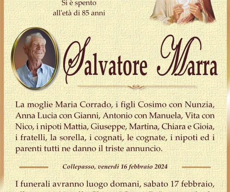 È morto Salvatore Marra È morto Salvatore Marra
