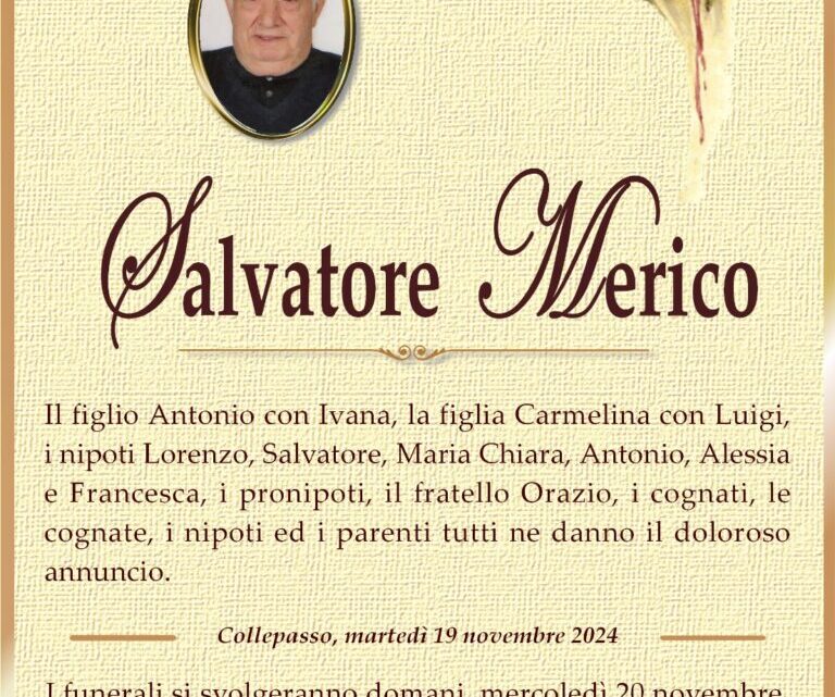 È morto Salvatore Merico È morto Salvatore Merico