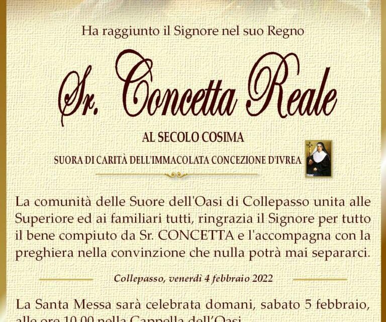 È morta Sr. Concetta Reale È morta Sr. Concetta Reale