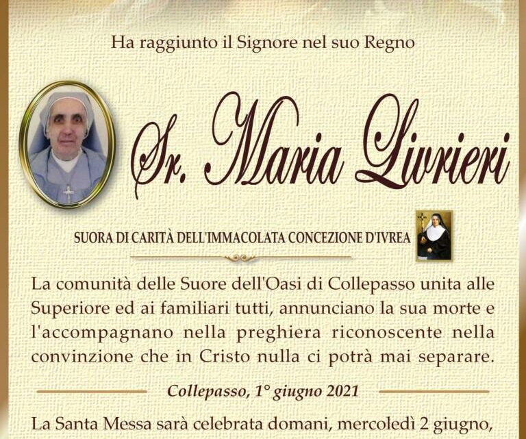 È morta Sr. Maria Livrieri È morta Sr. Maria Livrieri