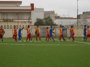 Le due squadre prima dell'incontro