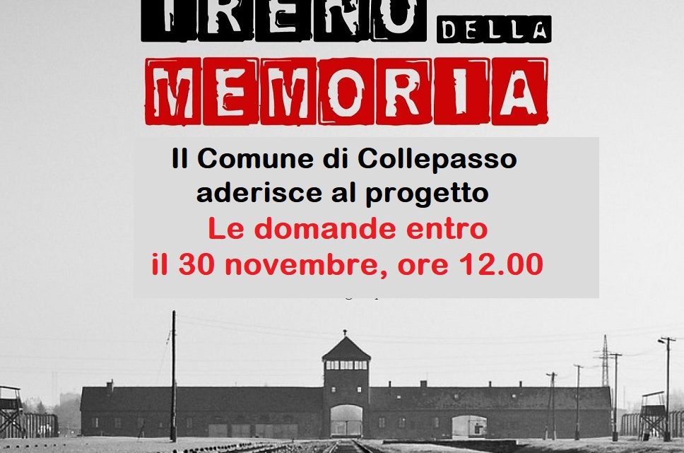 Tre giovani collepassesi con il “Treno della Memoria 2023”: le domande entro il 30 novembre Tre giovani collepassesi con il “Treno della Memoria 2023”: le domande entro il 30 novembre