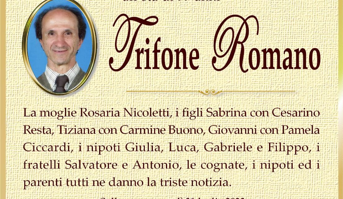 È morto Trifone Romano È morto Trifone Romano