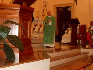 Don Celestino nel corso della celebrazione eucaristica