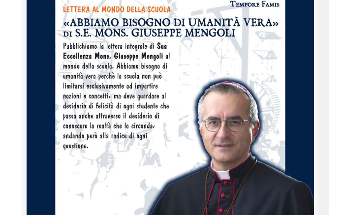 “Lettera al mondo della scuola” del “nostro” Don Giuseppe, vescovo di San Severo: “Abbiamo bisogno di umanità vera” “Lettera al mondo della scuola” del “nostro” Don Giuseppe, vescovo di San Severo: “Abbiamo bisogno di umanità vera”
