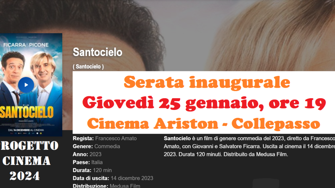 “Santocielo” con Ficarra e Picone per la serata inaugurale di “Progetto Cinema 2024” (giovedì 25 gennaio, ore 19, Cinema Ariston) “Santocielo” con Ficarra e Picone per la serata inaugurale di “Progetto Cinema 2024” (giovedì 25 gennaio, ore 19, Cinema Ariston)